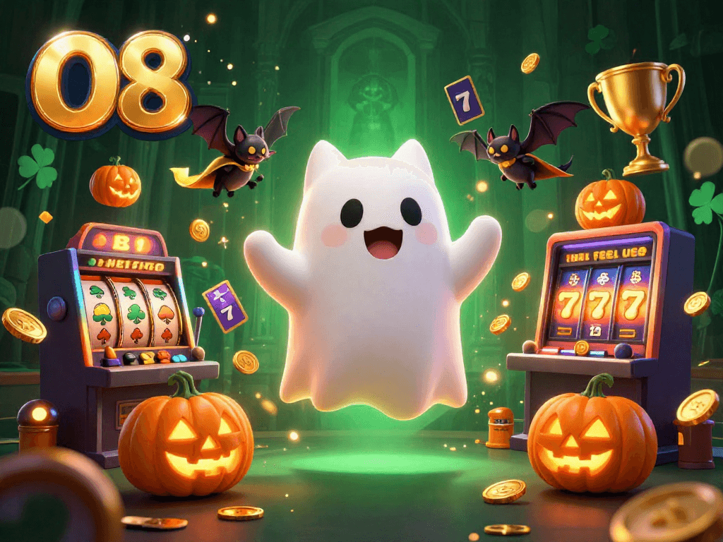 O8 offers thrilling casino experiences featuring floating ghost cats and slot machines.