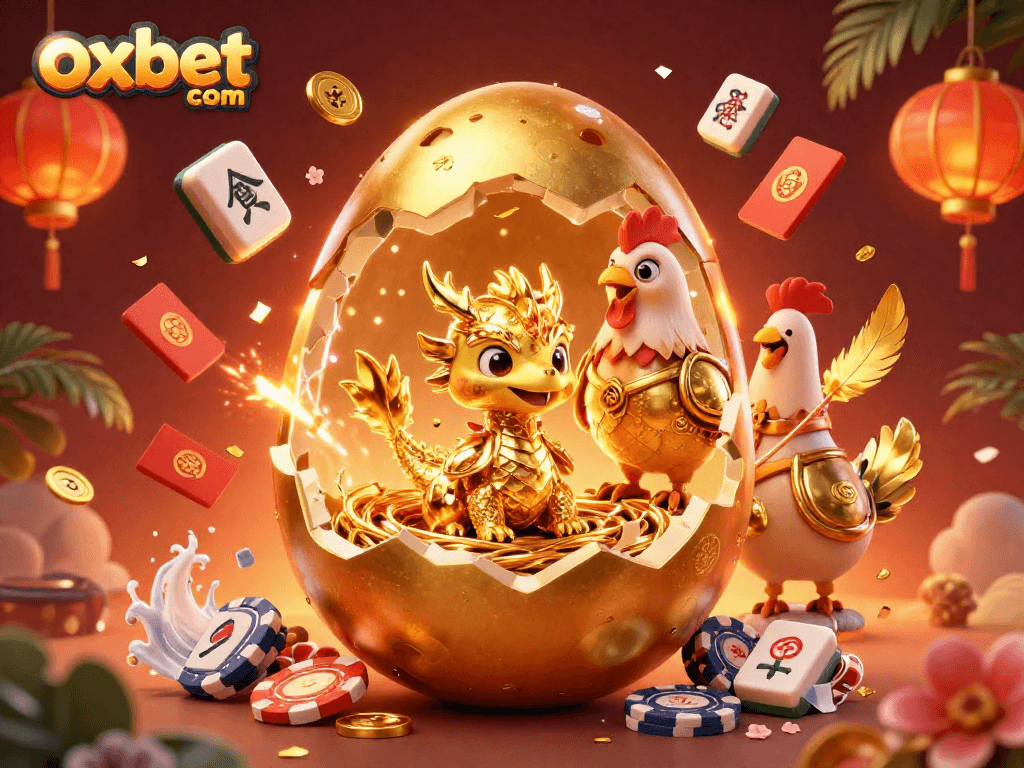 Engage with the vibrant world of oxbet com featuring a gold dragon and poker chips in a dynamic 3D scene.