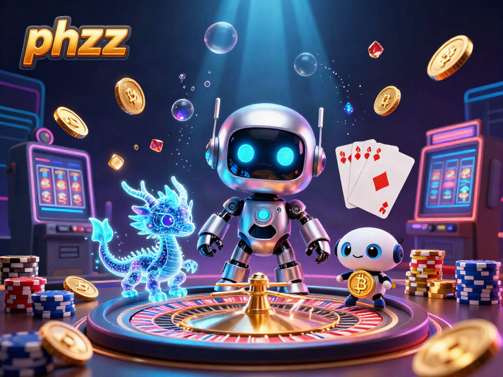 Experience thrilling gaming action with phzzz in this vibrant casino illustration.