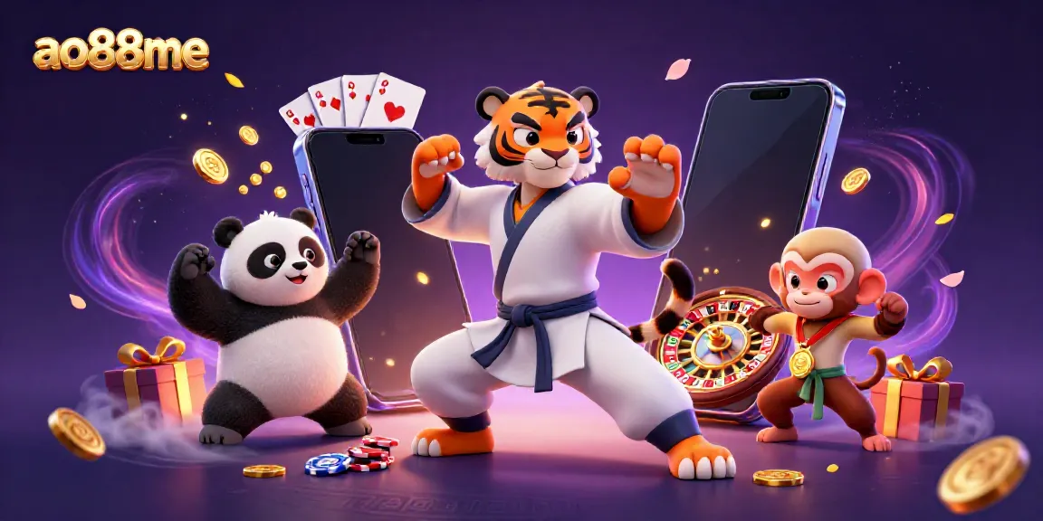 Experience the excitement of ao88me with vibrant casino elements and dynamic 3D characters.