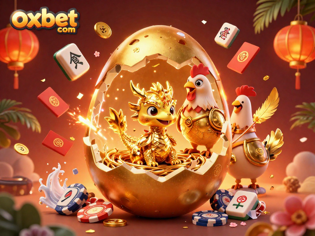 Engage with the vibrant world of oxbet com featuring a gold dragon and poker chips in a dynamic 3D scene.