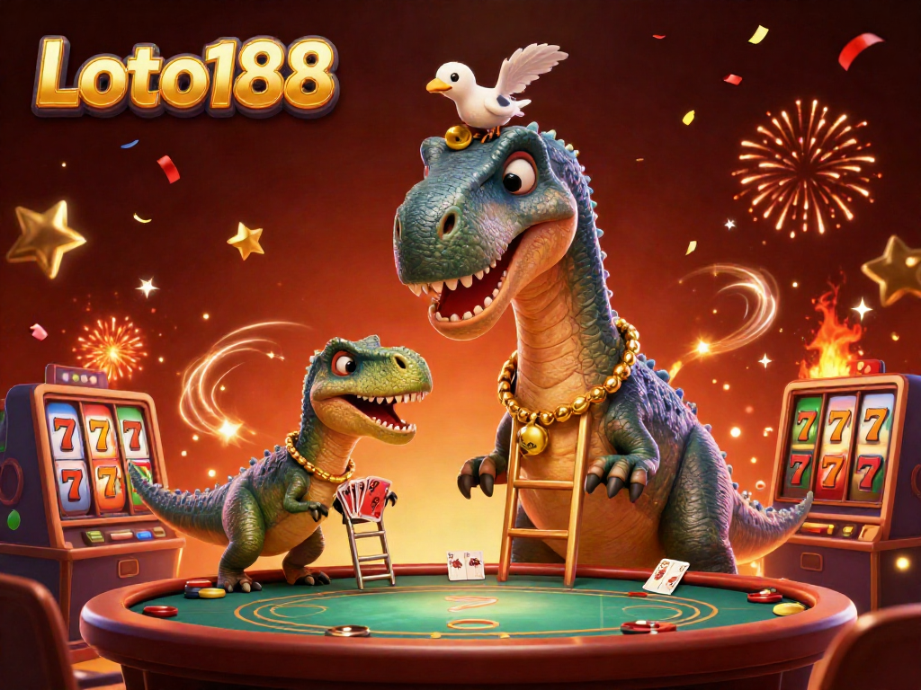 Experience the thrilling world of Loto188 with vibrant casino characters and games.