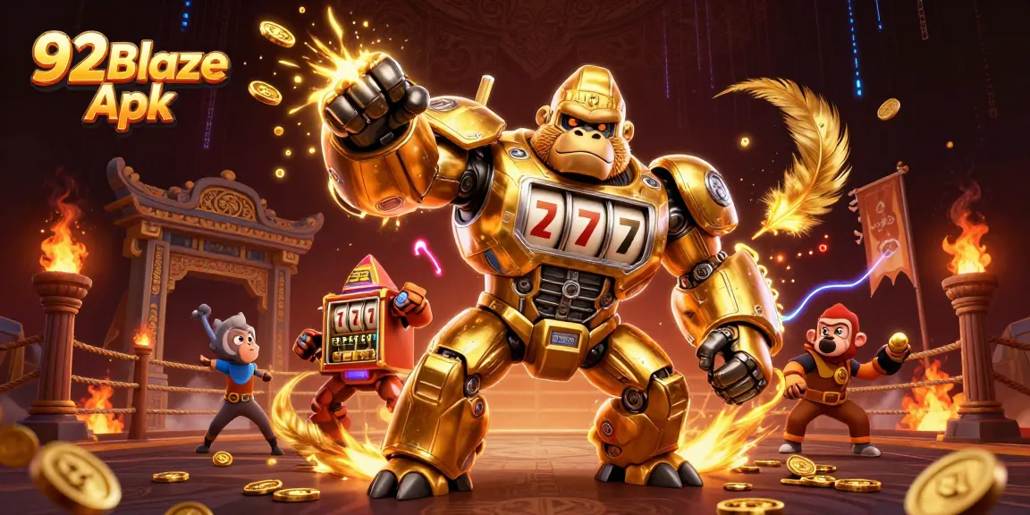 Engage in thrilling gameplay scenarios with the 92 Blaze Apk in this vibrant illustration.