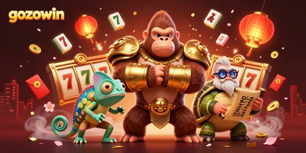 Experience thrilling jackpots with gozowin featuring vibrant slots, chameleons, and golden themes.