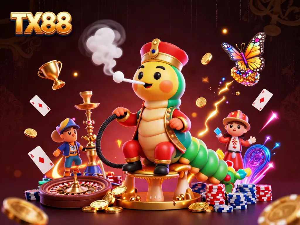Engage with TX88's dynamic casino illustrations showcasing vibrant poker action.